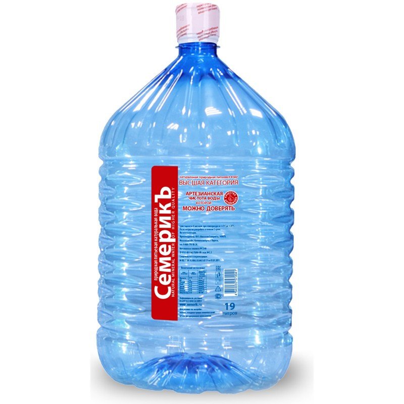 Вода СемерикЪ в одноразовой бутылке 19 л. 